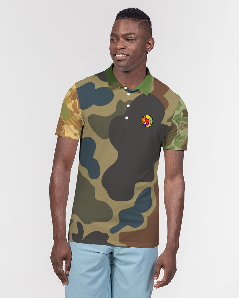 Assevintage camo windbreakerst 6 Men's All-Over Print Slim Fit Short Sleeve Polo